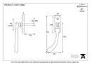 Beeswax Locking Peardrop Espag - LH - 33860 - Technical Drawing