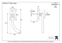 Beeswax Locking Peardrop Espag - RH - 33861 - Technical Drawing