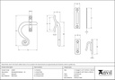 Beeswax Monkeytail Fastener - LH - 33185 - Technical Drawing