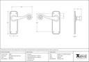 Beeswax Monkeytail Lever Latch Set - 33901 - Technical Drawing