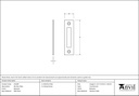 Beeswax Mortice Plate - 33140P - Technical Drawing