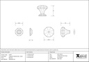 Beeswax Octagonal Cabinet Knob - Small - 33369 - Technical Drawing