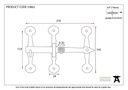 Beeswax Oxford Privacy Latch Set - 33862 - Technical Drawing