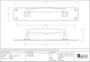 Beeswax Pull Handle on Backplate - 33479 - Technical Drawing