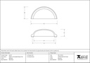 Beeswax Regency Concealed Drawer Pull - 46133 - Technical Drawing