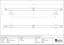 Beeswax Regency Pull Handle - Large - 92094 - Technical Drawing