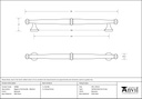 Beeswax Regency Pull Handle - Medium - 92088 - Technical Drawing