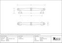 Beeswax Regency Pull Handle - Small - 92082 - Technical Drawing