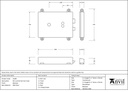 Beeswax Rim Lock &amp; Cast Iron Cover - 33180 - Technical Drawing