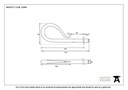 Beeswax Shepherds Crook Curtain Finial (pair) - 83690 - Technical Drawing