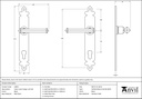 Beeswax Tudor Lever Espag. Lock Set - 33854 - Technical Drawing