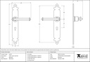 Beeswax Tudor Lever Lock Set - 33170 - Technical Drawing