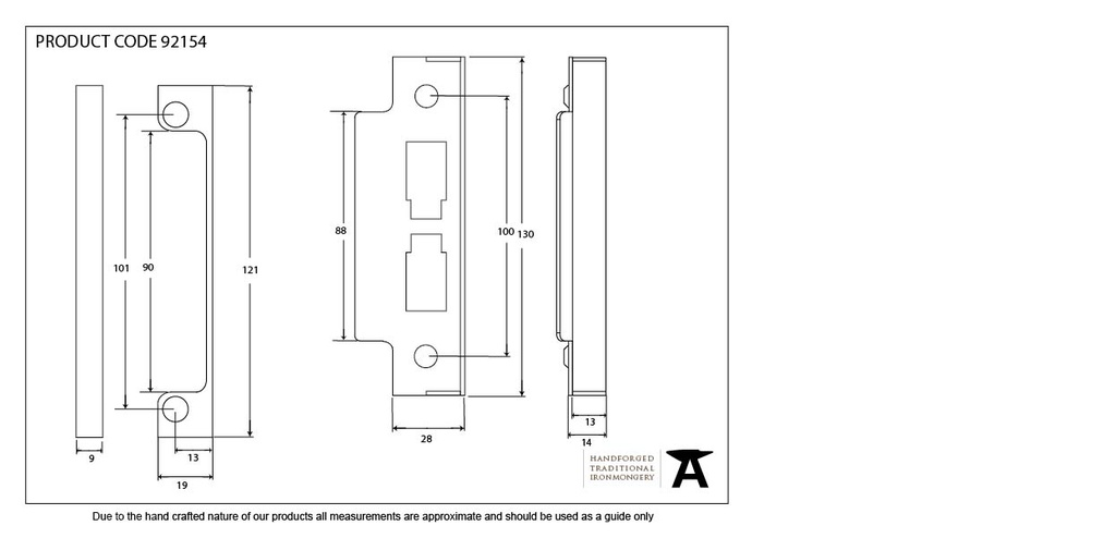 Black ½&quot; Rebate Kit For 91116/91109 - 92154 - Technical Drawing