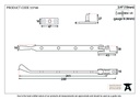 Black 10" Cast Peardrop Stay - 33744 - Technical Drawing