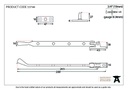 Black 10&quot; Cast Peardrop Stay - 33744 - Technical Drawing