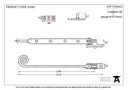 Black 10" Handmade Monkeytail Stay - 33282 - Technical Drawing