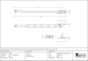 Black 12&quot; Avon Stay - 90405 - Technical Drawing