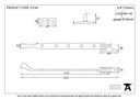 Black 12" Cast Peardrop Stay - 33745 - Technical Drawing