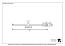 Black 15" Sliding Stay - 83853 - Technical Drawing