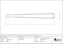 Black 18&quot; Penny End Hinge Front (pair) - 33238 - Technical Drawing