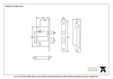 Black 2½" 5 Lever BS Sash Lock - 91055 - Technical Drawing