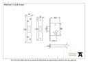 Black 2½&quot; Euro Profile Dead Lock - 91845 - Technical Drawing