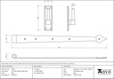 Black 24&quot; Hook &amp; Band Hinge (pair) - 33286 - Technical Drawing