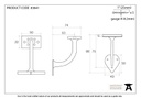 Black 2.5&quot; Handrail Bracket - 83841 - Technical Drawing