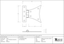 Black 3¼&quot; Half Butterfly Hinge (pair) - 33811 - Technical Drawing
