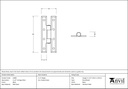 Black 3¼" H Hinge (pair) - 33985 - Technical Drawing