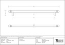 Black 344mm Bar Pull Handle - 33358 - Technical Drawing