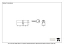 Black 35/45 6pin Euro Cylinder - 90230 - Technical Drawing