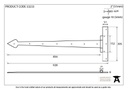 Black 36&quot; Barn Door T Hinge (pair) - 33233 - Technical Drawing