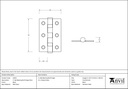 Black 3&quot; Ball Bearing Butt Hinge (pair) - 91041 - Technical Drawing