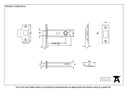 Black 3&quot; Heavy Duty Latch - 90125 - Technical Drawing