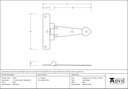 Black 4&quot; Arrow Head T Hinge (pair) - 33971 - Technical Drawing