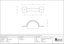 Black 4&quot; Bean D Handle - 33997 - Technical Drawing