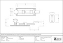 Black 4&quot; Cranked Knob Bolt - 33981 - Technical Drawing