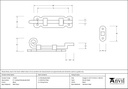 Black 4&quot; Cranked Monkeytail Bolt - 73130 - Technical Drawing