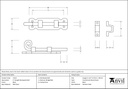 Black 4&quot; Straight Monkeytail Bolt - 73132 - Technical Drawing