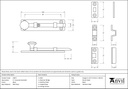 Black 4&quot; Universal Knob Bolt - 33871 - Technical Drawing