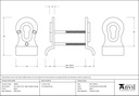 Black 50mm Euro Door Pull (Back to Back fixings) - 90039 - Technical Drawing