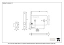Black 5&quot; Horizontal Bathroom Lock - 91117 - Technical Drawing