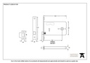 Black 5&quot; Horizontal Latch - 91109 - Technical Drawing