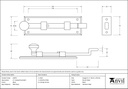 Black 6&quot; Cranked Knob Bolt - 33979 - Technical Drawing