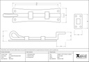 Black 6&quot; Cranked Monkeytail Bolt - 73131 - Technical Drawing