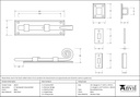 Black 6" Monkeytail Universal Bolt - 46237 - Technical Drawing