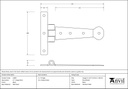 Black 6&quot; Penny End T Hinge (pair) - 33987 - Technical Drawing