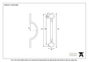 Black 6&quot; Sash Pull - 83846 - Technical Drawing
