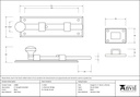 Black 6" Straight Knob Bolt - 33980 - Technical Drawing